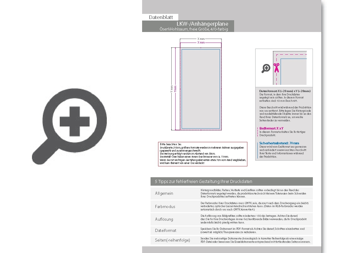 Product Bild hochwertige_lkw-_und_anh__ngerplane__4_0-farbig_bedruckt____sen_im_abstand_von_50_cm_oben_und_unten